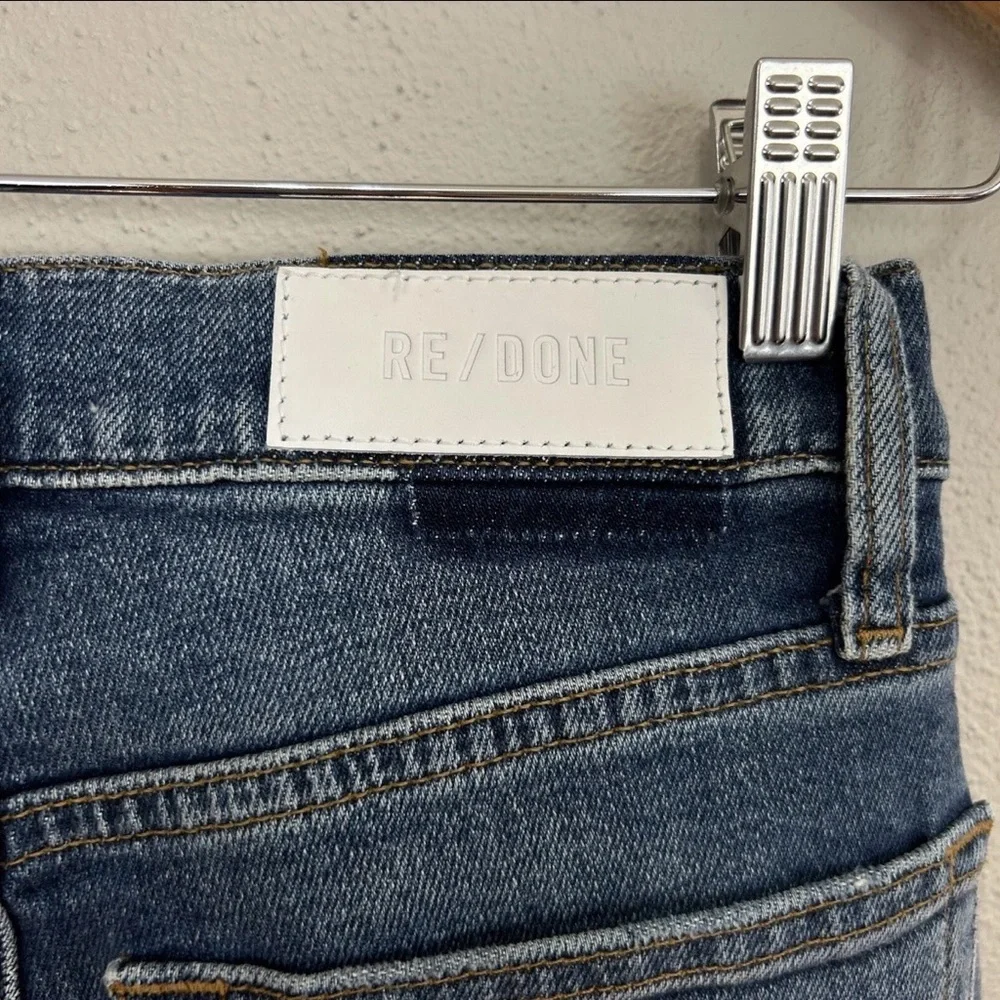 RE/DONE 90s High Rise Ankle Crop Jeans Dusk Destroy Distressed Skinny Cropped 26